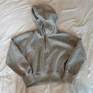 Abercrombie Kids Light Gray Quarter Zip  Cropped Hoodie